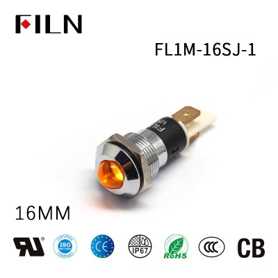 16MM 5/8 duim IP67 Led Indikasie Metal Pilot Light