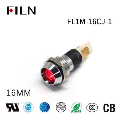 16MM 12V red LED IP67 Indicator Light For Electrical Panel