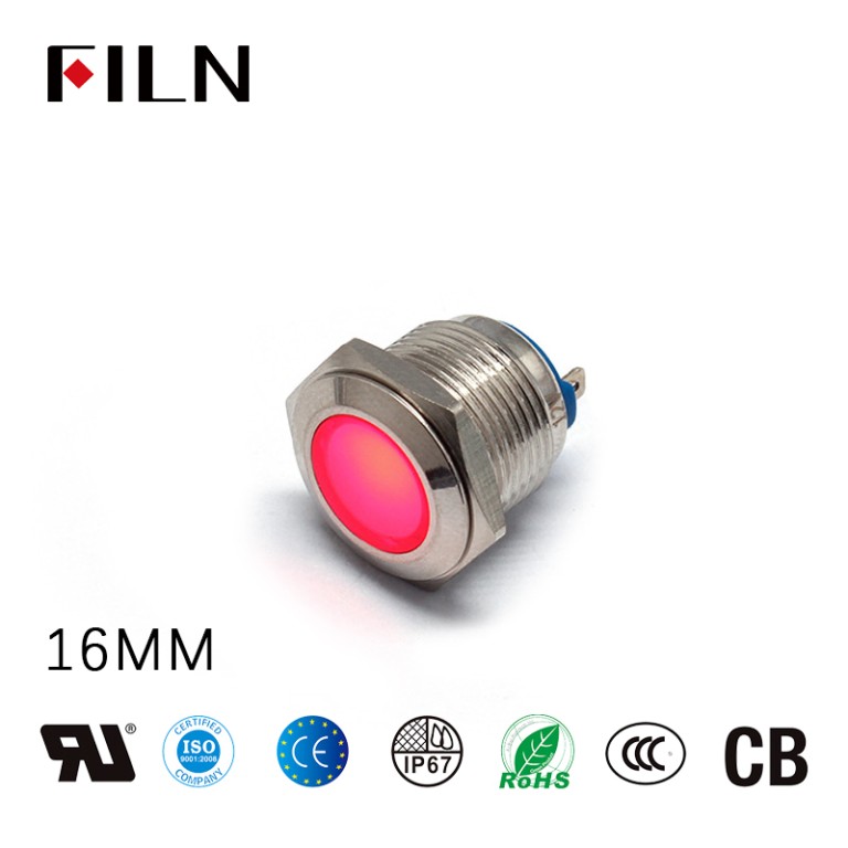 Interruttore di buon prezzo a LED da 16 mm 12V con spia rossa