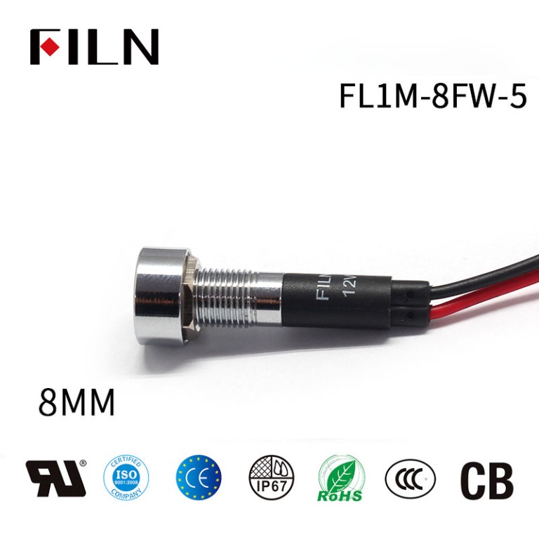 vending-machine-indicator-light 8mm 12V Metal Vending Machine Blue LED Indicator Light