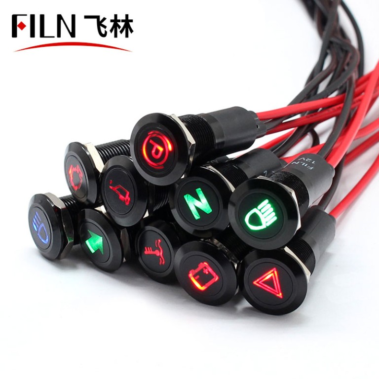 12mm Metal Indicator Light with Wire