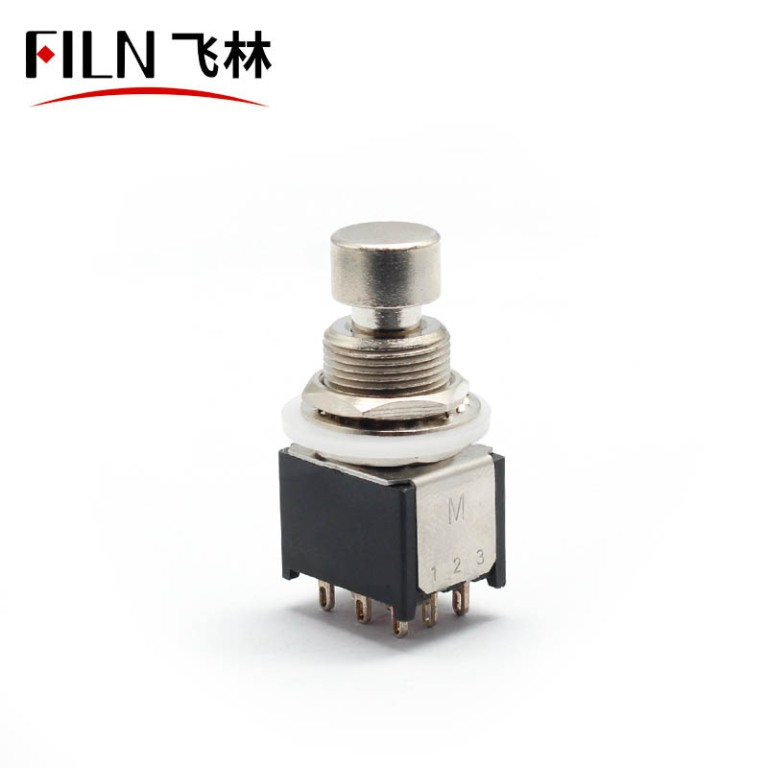 3PDT 9Pin Latching Foot Switch Small Guitar Switch