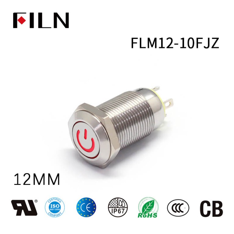 12MM Green LED On-Off 120V Push Button Switch