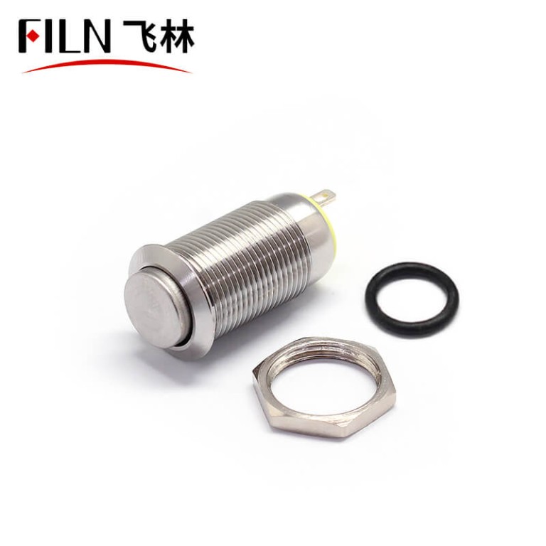 filn mini 12mm 2 pole momentary push button switch with no nc contacts