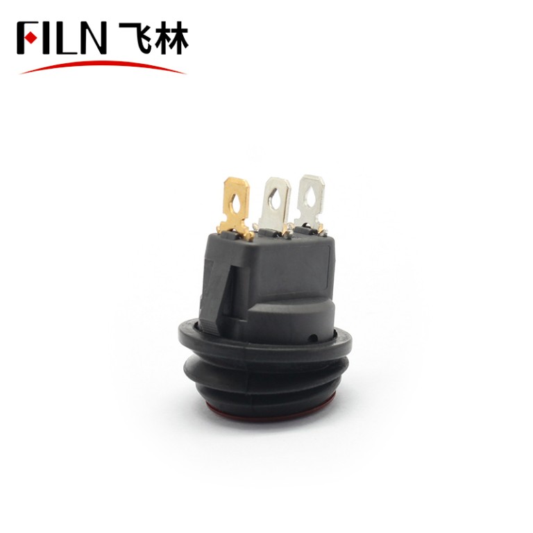Lighted rocker switch 3 Way 12 Volt Red LED Round illuminated Red Power Switch