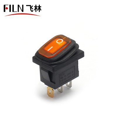 Red LED IP67 3 Pin Rocker switch KCD1-102N