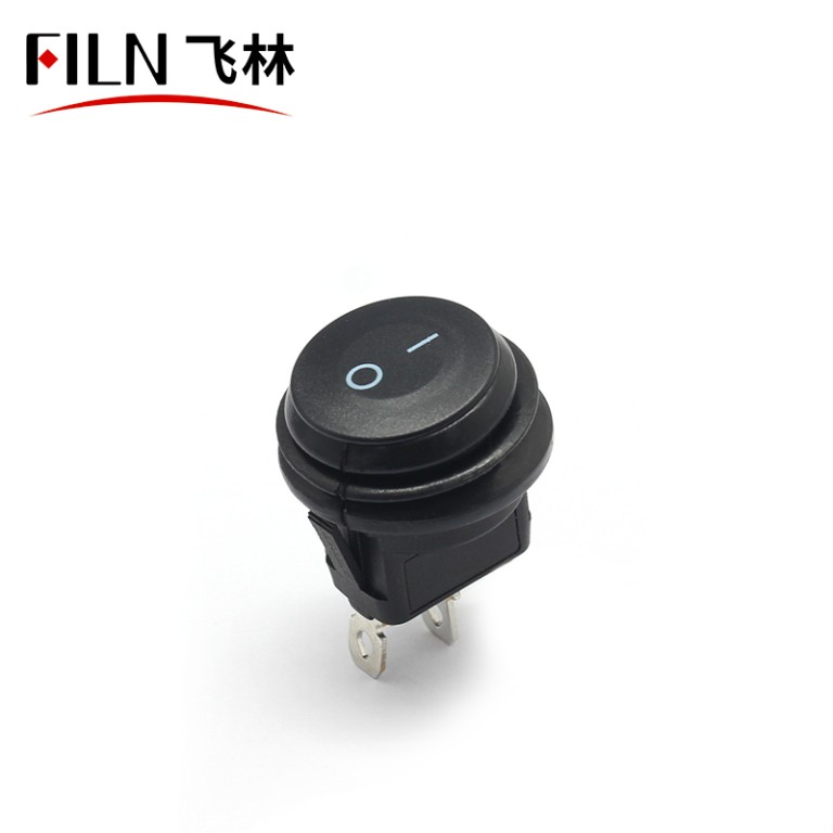 2PIN KCD1 ON OFF IP67 Balck 5A 250V Car Round Rocker Switch 2PIN KCD1 ON OFF IP67 Black 5A 250V Car Round Rocker Switch