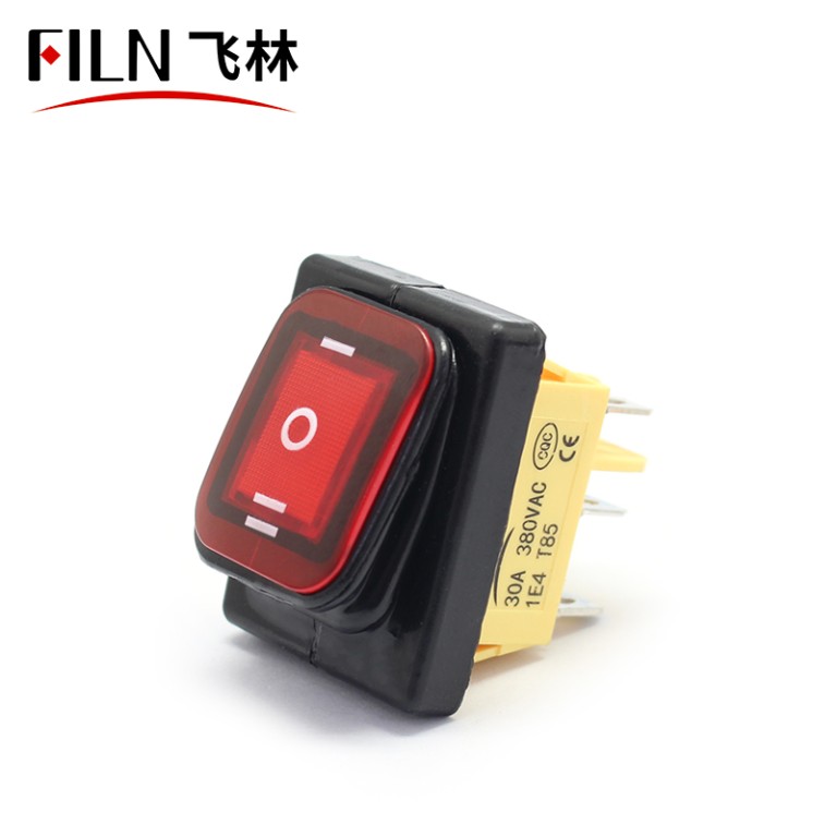 3 way rocker switch 3 Way Rocker Switch 110V 15A Yellow LED ON OFF ON Momentary