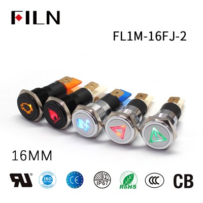 Luz indicadora de símbolo de coche personalizada FILN 8-16MM 12V