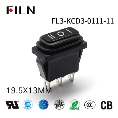 Dual Rocker Switch KCD3 on-off-on Waterproof IP67 110V 48V