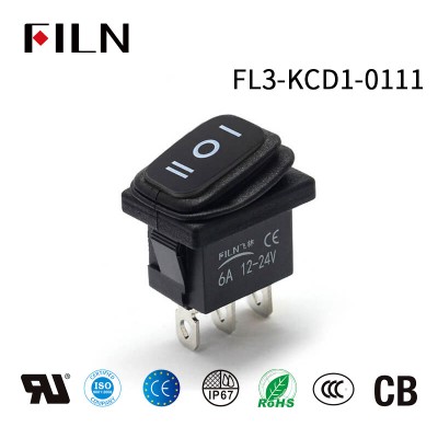 3 Way Black On Off On Rocker Switch 240V Rocker Switch