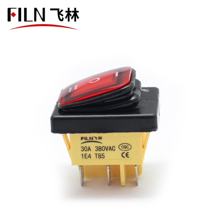 3 way rocker switch 110v 15A YELLOW LED ON OFF ON 3 Way Rocker Switch 110V 15A Yellow LED ON OFF ON Momentary