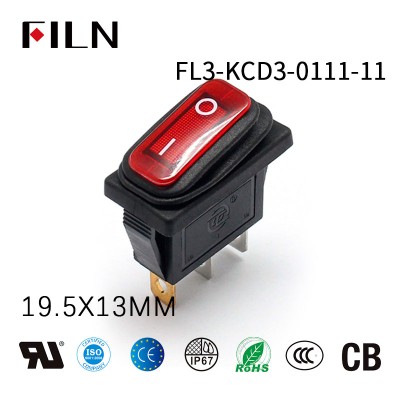 White Marine Rocker Switch 120V 16A KCD3 Light Waterproof