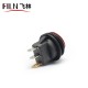 3 Way 12 Volt Red LED Round illuminated Red Power Switch