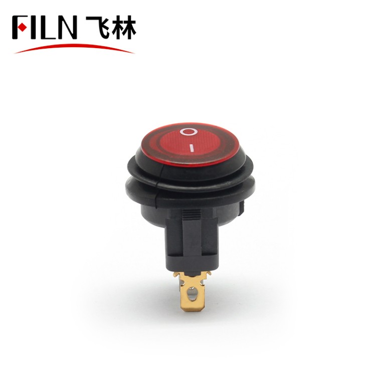 12 volt red power switch 3 Way 12 Volt Red LED Round illuminated Red Power Switch