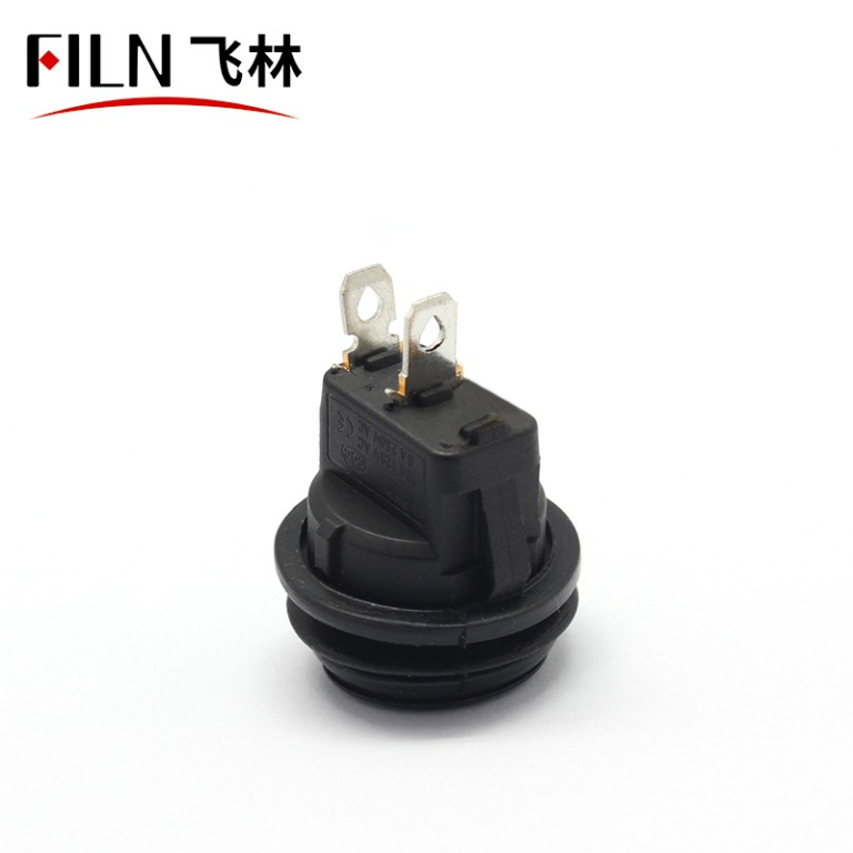 IP67 Balck 5A 250V Car Round Rocker Switch 2PIN KCD1 ON OFF IP67 Black 5A 250V Car Round Rocker Switch
