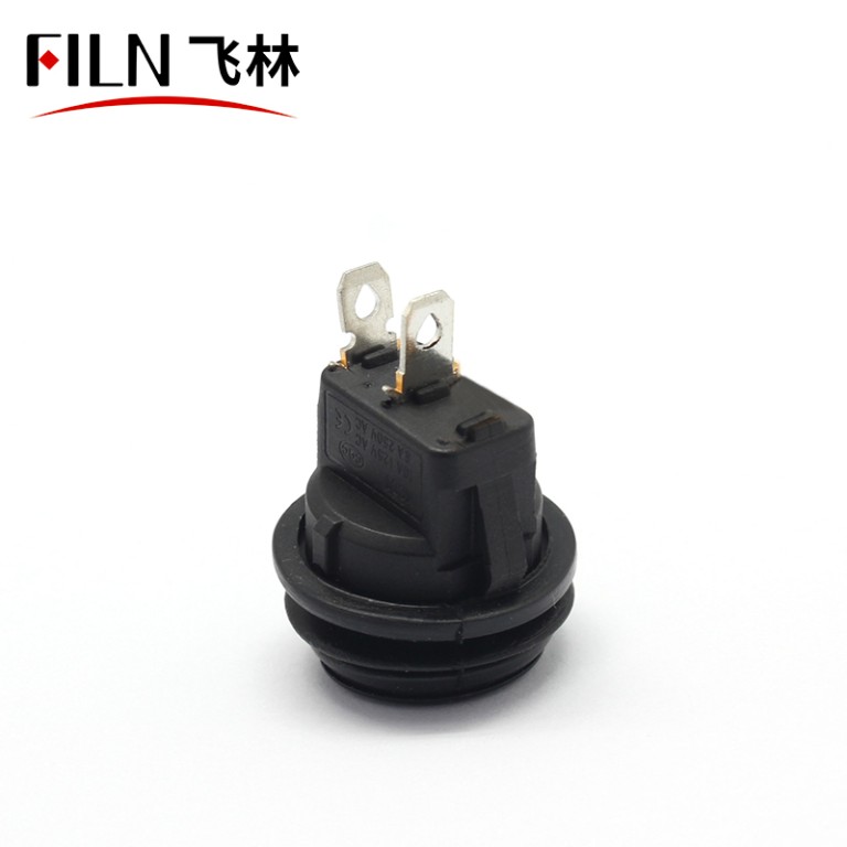 2PIN KCD1 ON OFF IP67 Negro 5A 250V Interruptor basculante redondo para automóvil