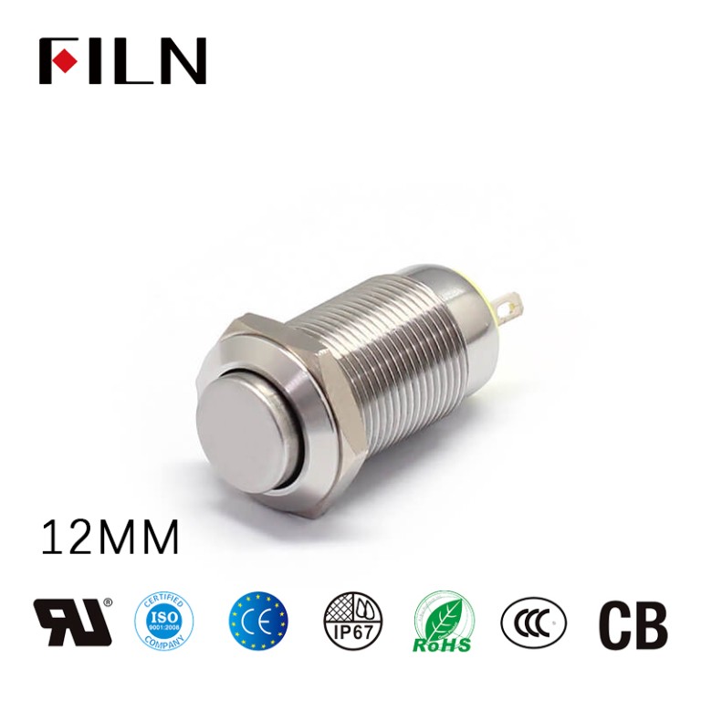 FILN Mini 12MM 2 PIN Momentêre drukknoppie masjien skakelaar