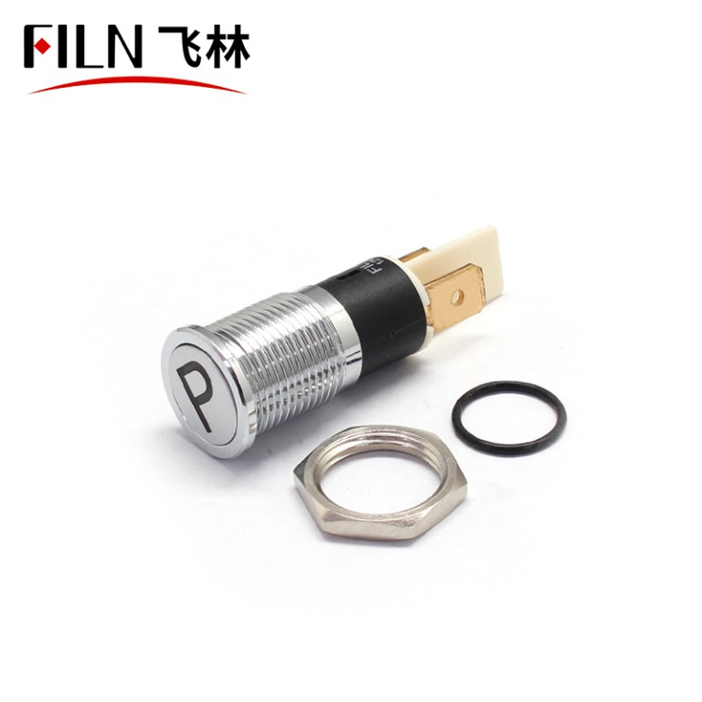 silver custom indicator light FILN 14mm Silver Black Bicycle Metal Indicator Light Symbol Indicator