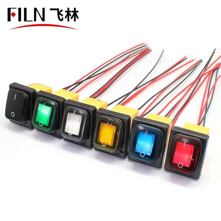 waterproof ip68 rocker switch Marine Rocker Switch With Wire 20A 220V Waterproof IP68