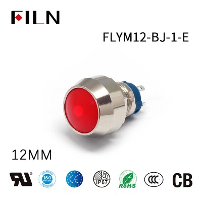 FILN 照光式押しボタン スイッチ 12MM ラウンド モメンタリ スイッチ 4PIN