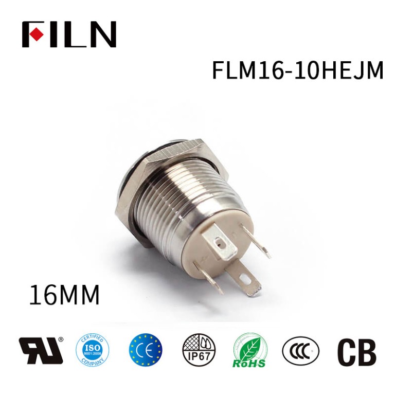 Interruttore a pulsante momentaneo da 16 mm a 4 pin impermeabile 12V