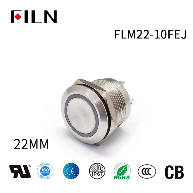 4 pin push button switch datasheet 22MM 220 VAC Switch Button 4pin 10A Blue Push Button Switch