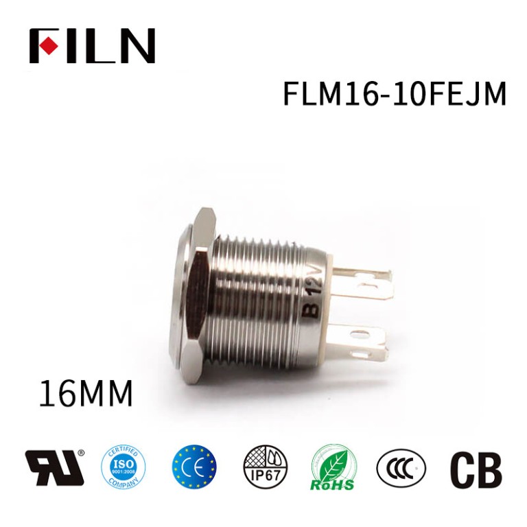 16MM 4PIN 12V 10A Waterdigte drukknopskakelaar