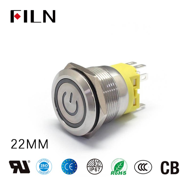 110V Momentary 6 Pin Push Button Switch Double Color button
