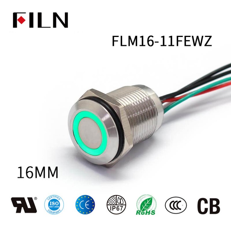 111 16MM 3 Colors 120V Metal 10 amp Push Button Switch