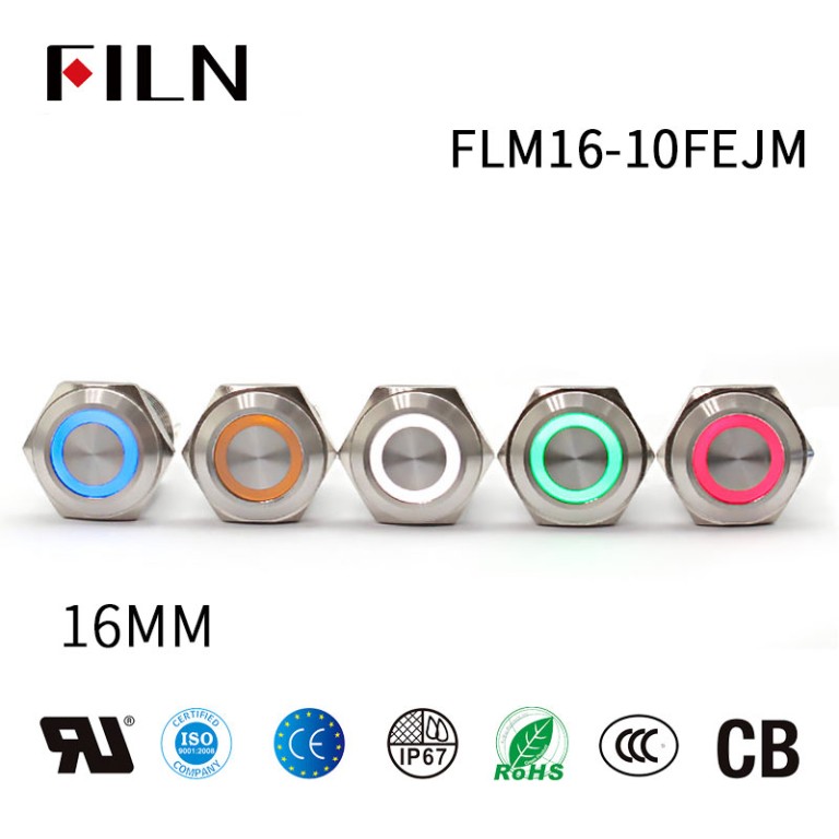 waterproof switch 16MM 4PIN 12V 10A Waterproof Push Button Switch