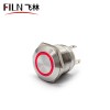 1PC 19mm waterproof red momentary metal push button switch flat top switch Js