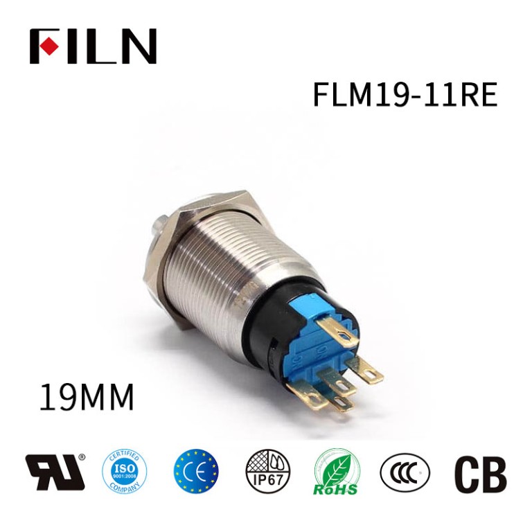 3-way switch Metal Rotary Switch-3 Way Push Button Switch Latching Illuminated