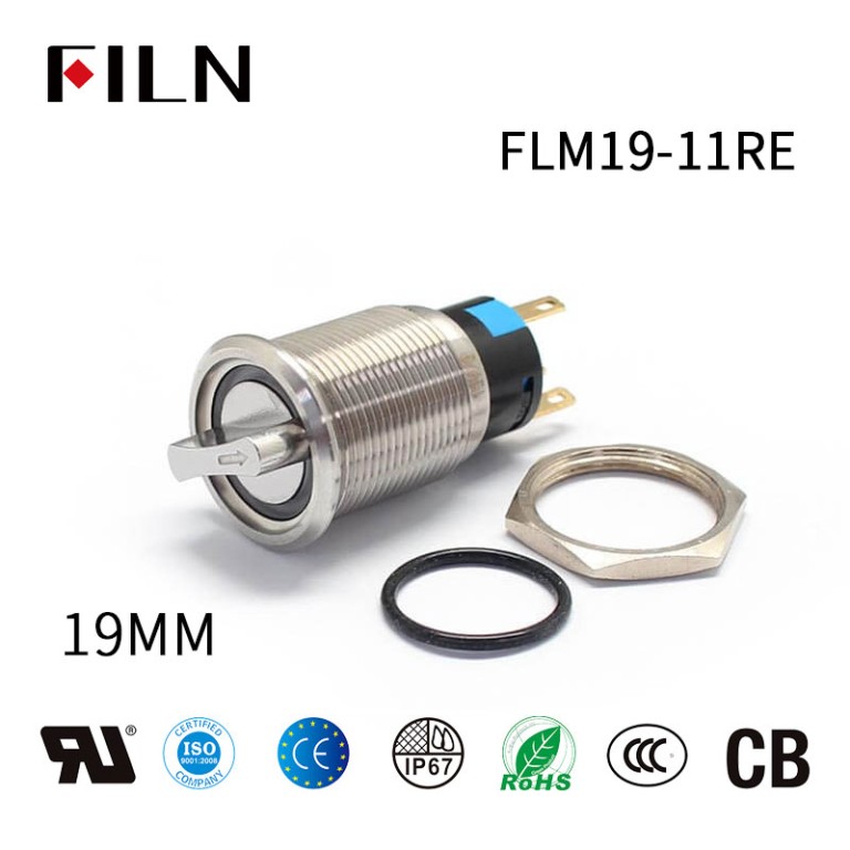 3-way push button dimmer switch Metal Rotary Switch-3 Way Push Button Switch Latching Illuminated