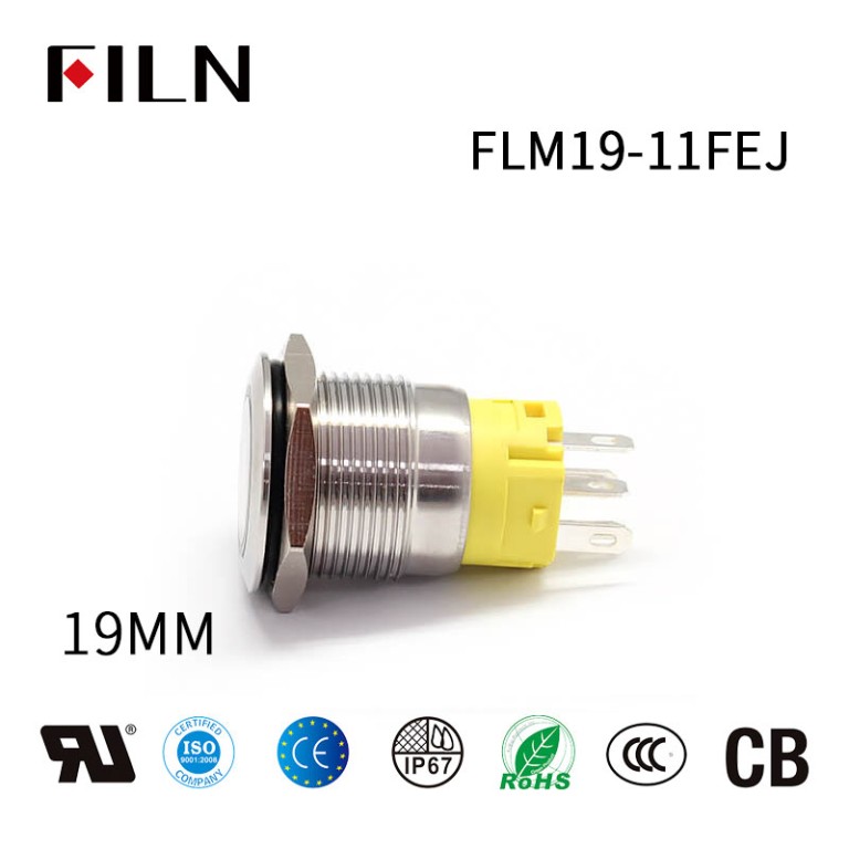 LED-Latching-Push-Button-Switch 19MM LED Normally Closed Momentary Switch