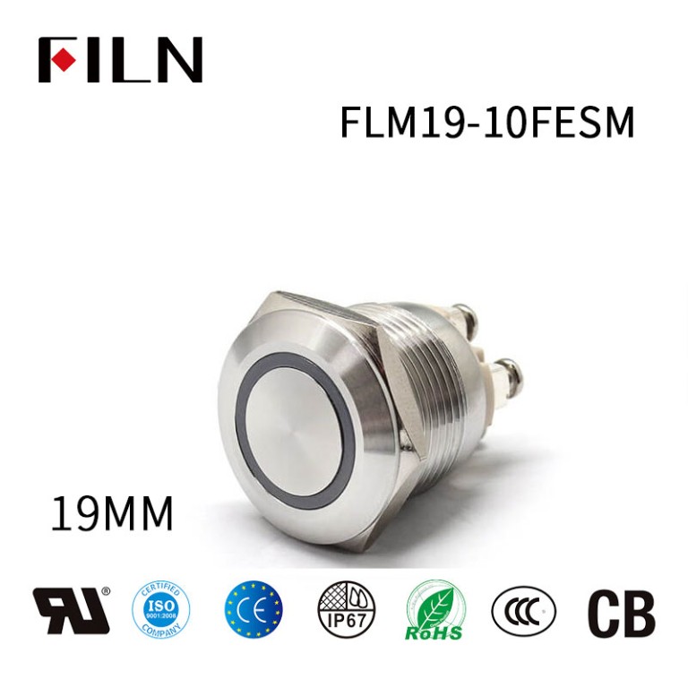 Momentary-Doorbell-vintage-push-button-light-switch Garage Door Push Button Switch 19MM Classic durable LED