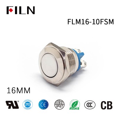 16MM 2Pins IP67 Momentary Stainless Steel Push Button Switch