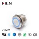 22MM 220 VAC Switch Button 4pin 10A Blue Push Button Switch