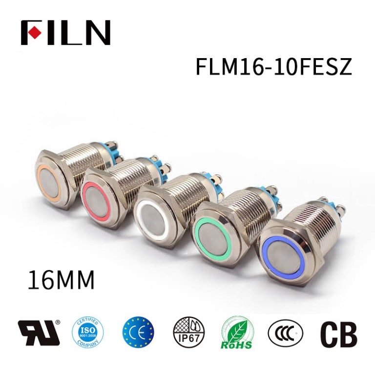 illuminated-LED-push-button-switch LED Switch Push button16MM 12V Screw Foot Button With Light