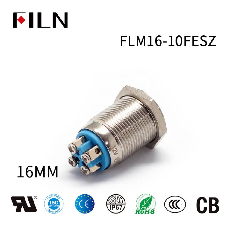 metal-push-button-switch LED Switch Push button16MM 12V Screw Foot Button With Light
