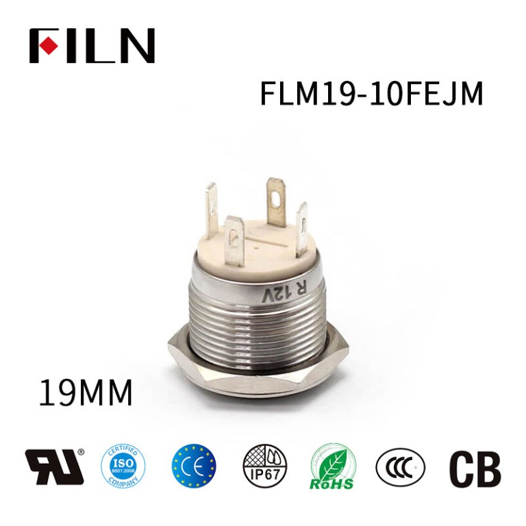 19MM 10A 250V Momentary Push Button Lamp Switch