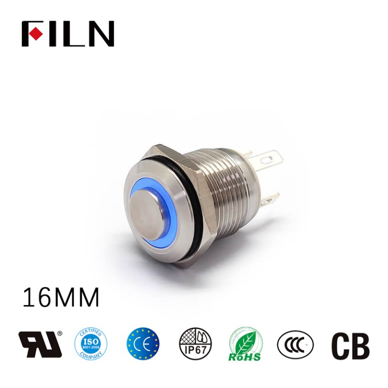 momentary push button switch 16MM Momentary Push Button Switch 4 Pin Waterproof 12V