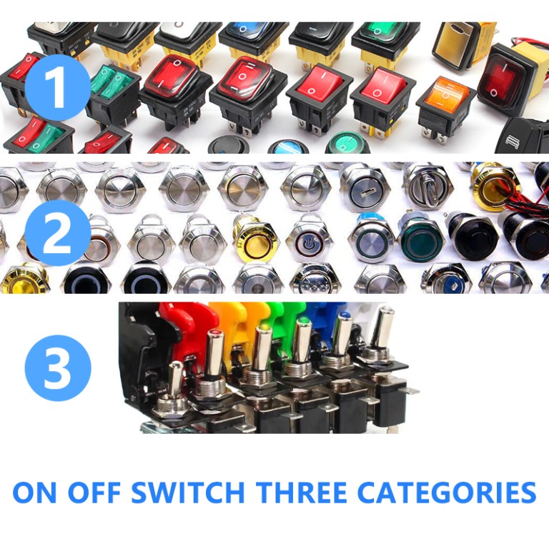 push on off switch Three Categories of ON OFF Switch: Switch Push Button ON OFF 19MM 5PIN Metal
