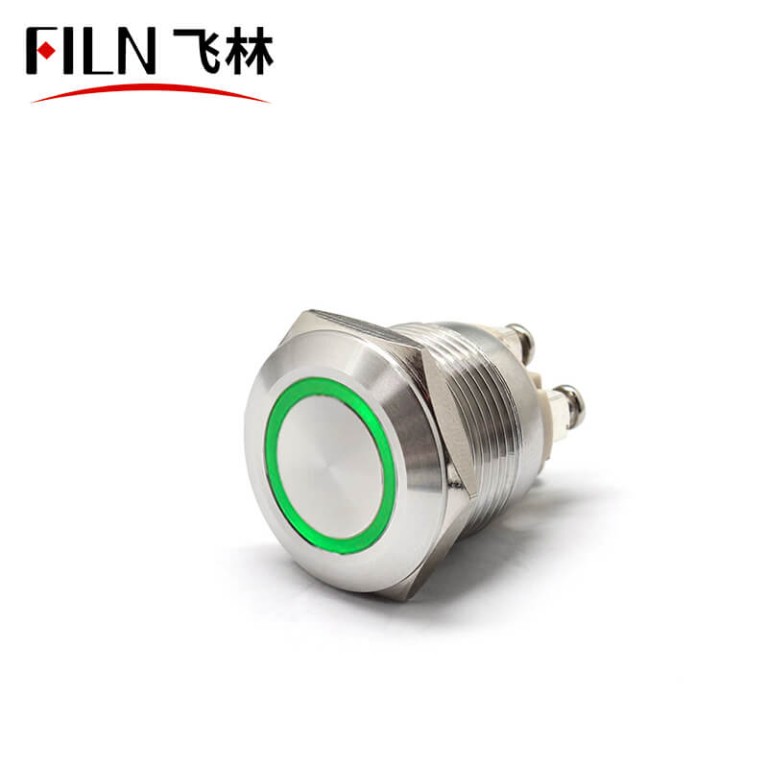 19MM Vintage Push Button Light Switch Green LED