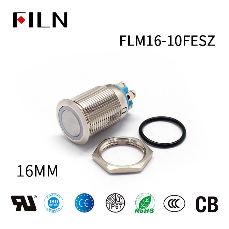 빛을 가진 LED 스위치 누름 button16MM 12V 나사 발 단추