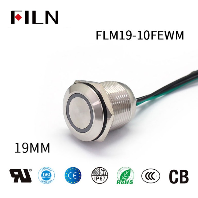 waterproof-marine-push-button-switch 19MM Waterproof IP67 12V Red Marine Push Button Switch