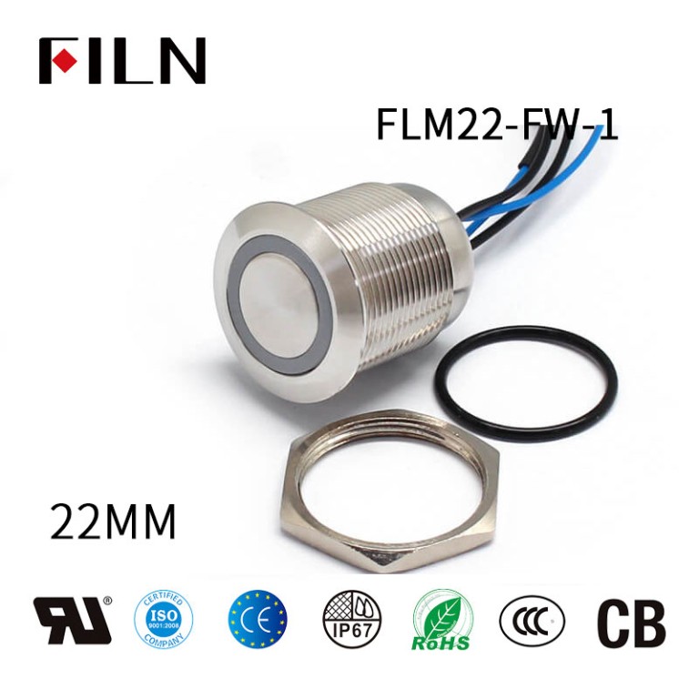 10A-4-Pole-Momentary-Push-Button-Switch 22mm 10A IP68 Blue Momentary 4 Pole Push Button Switch