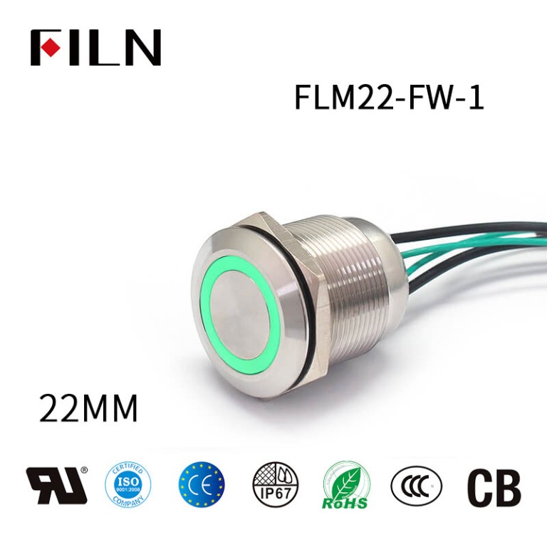 blue-4-Pole-Push-Button-Switch 22mm 10A IP68 Blue Momentary 4 Pole Push Button Switch