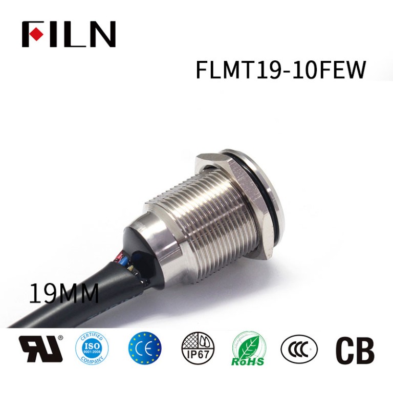 12v push button momentary switch New 19mm Touch Button Switch With Wire Waterproof Metal Push Button Switch