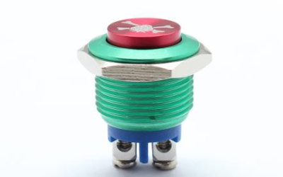 16MM Screw Terminal Plated Red Metal Push Button Switch